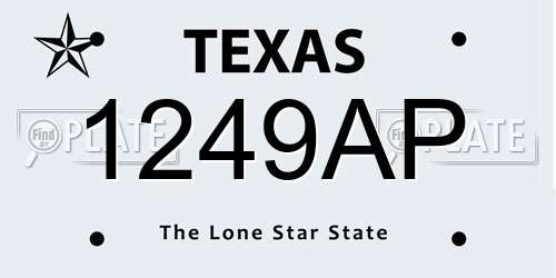 1249AP Texas License Plate