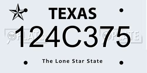 124C375 Texas License Plate