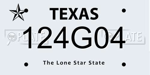 124G04 Texas License Plate