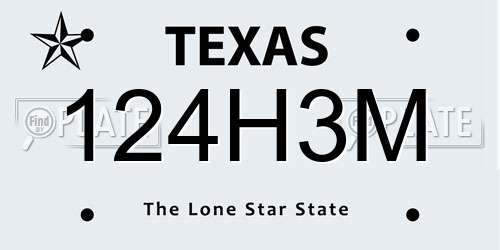 124H3M Texas License Plate