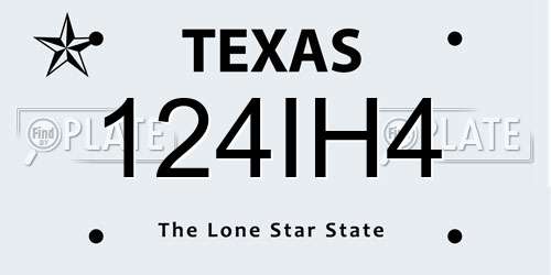 124IH4 Texas License Plate