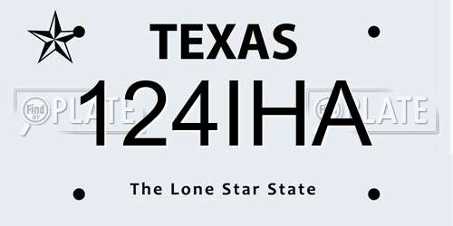 124IHA Texas License Plate