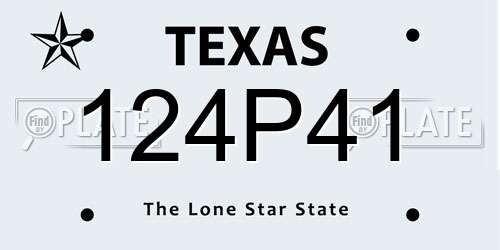 124P41 Texas License Plate