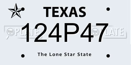 124P47 Texas License Plate