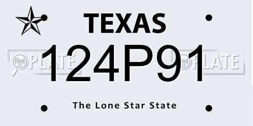 124P91 Texas License Plate