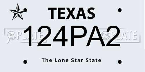 124PA2 Texas License Plate