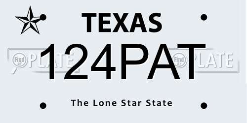 124PAT Texas License Plate