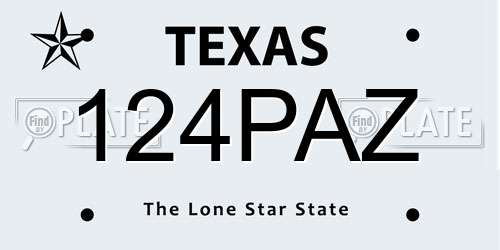 124PAZ Texas License Plate