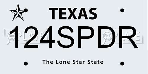 124SPDR Texas License Plate