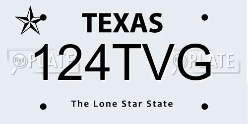 124TVG Texas License Plate