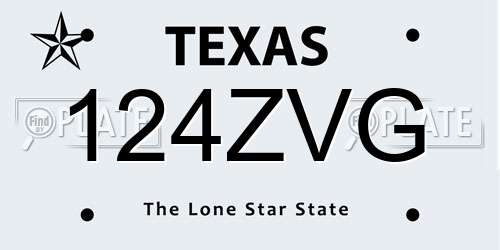 124ZVG Texas License Plate