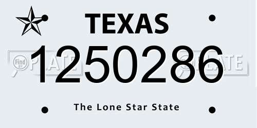 1250286 Texas License Plate