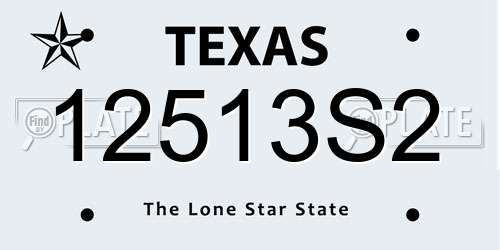 12513S2 Texas License Plate