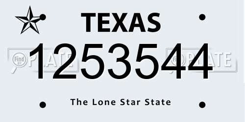 1253544 Texas License Plate