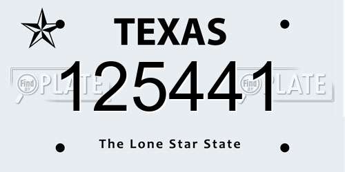 125441 Texas License Plate