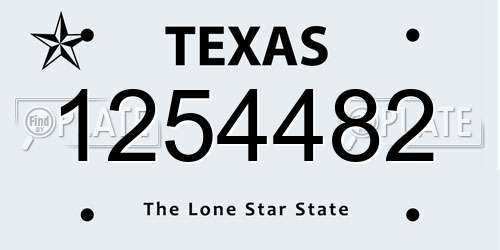 1254482 Texas License Plate