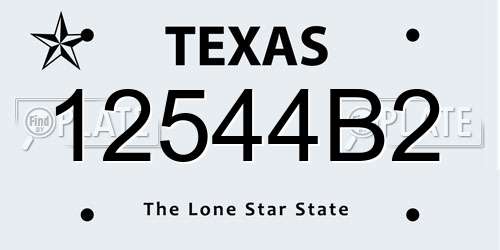 12544B2 Texas License Plate