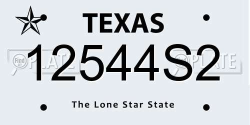 12544S2 Texas License Plate