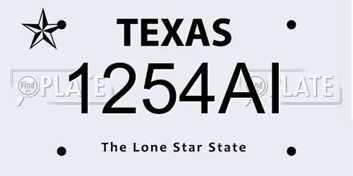 1254AI Texas License Plate