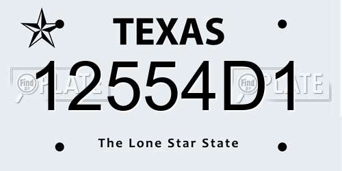12554D1 Texas License Plate