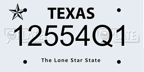 12554Q1 Texas License Plate