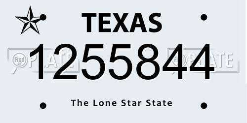 1255844 Texas License Plate