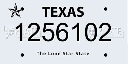 1256102 Texas License Plate
