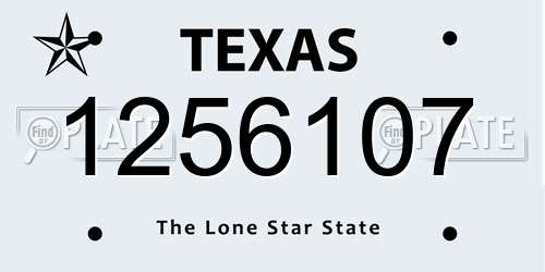 1256107 Texas License Plate