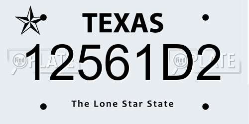 12561D2 Texas License Plate