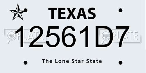 12561D7 Texas License Plate