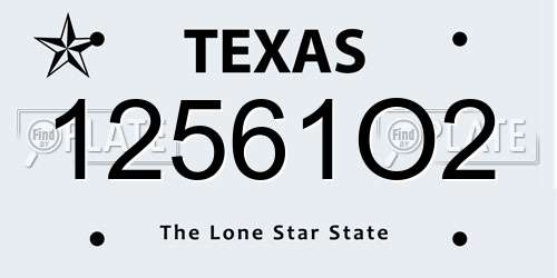12561O2 Texas License Plate