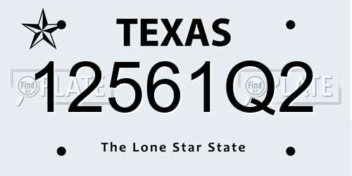 12561Q2 Texas License Plate