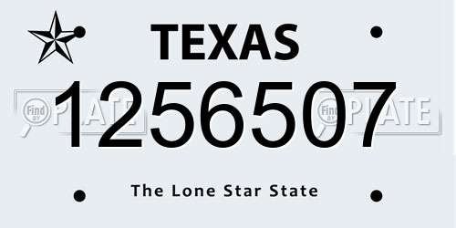 1256507 Texas License Plate