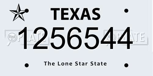 1256544 Texas License Plate