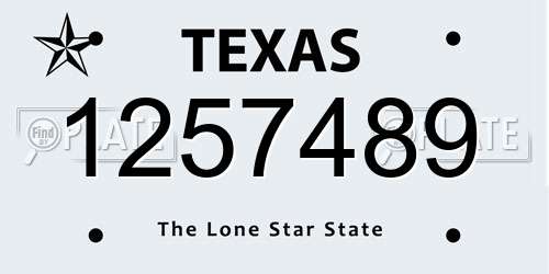 1257489 Texas License Plate