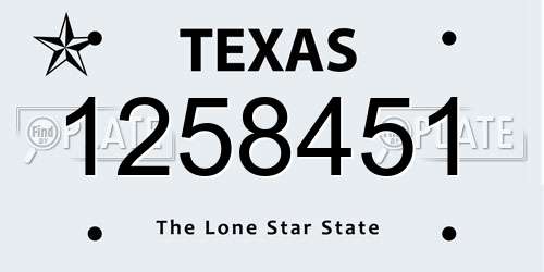 1258451 Texas License Plate