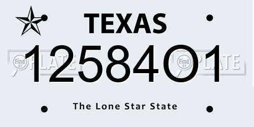 12584O1 Texas License Plate