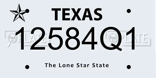 12584Q1 Texas License Plate