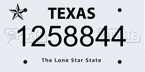 1258844 Texas License Plate