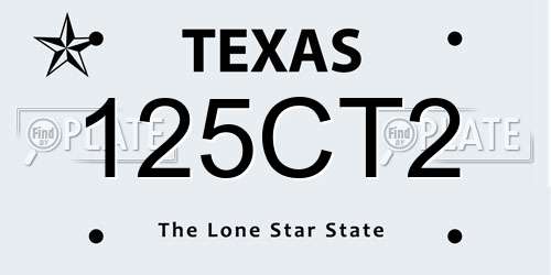 125CT2 Texas License Plate