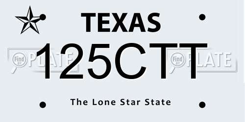 125CTT Texas License Plate