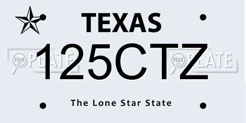 125CTZ Texas License Plate