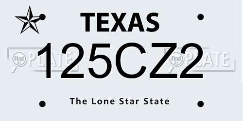 125CZ2 Texas License Plate