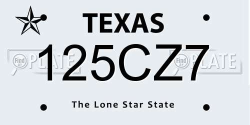 125CZ7 Texas License Plate