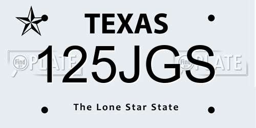 125JGS Texas License Plate