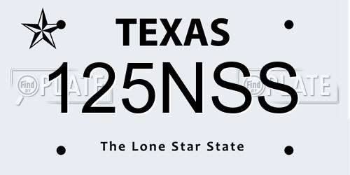 125NSS Texas License Plate
