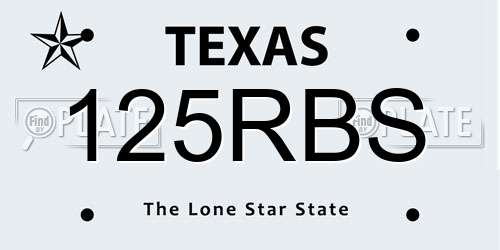 125RBS Texas License Plate