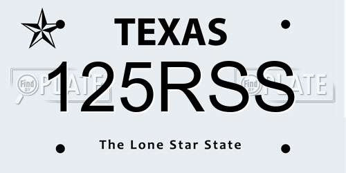 125RSS Texas License Plate