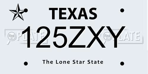 125ZXY Texas License Plate