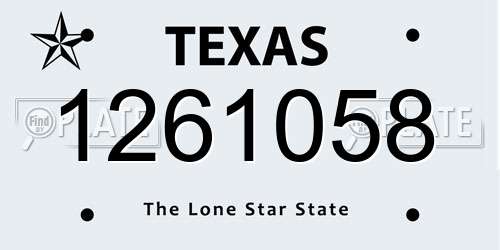 1261058 Texas License Plate